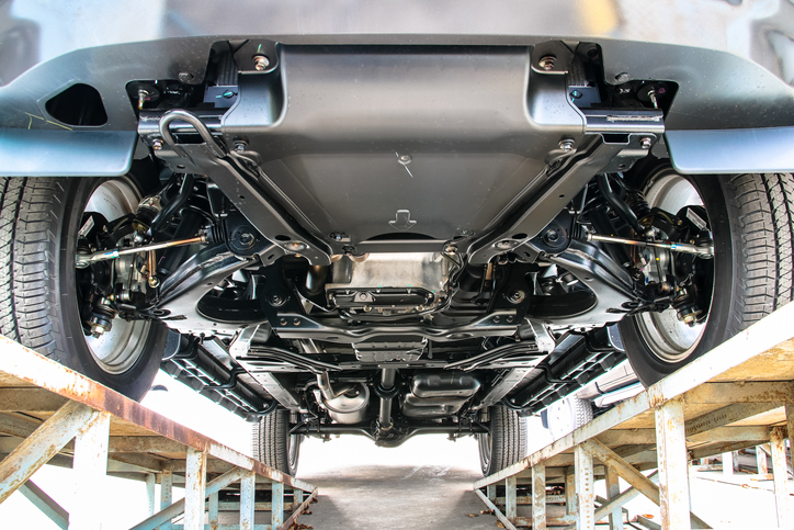 Frame Straightening Brea Suspension and underside of car
